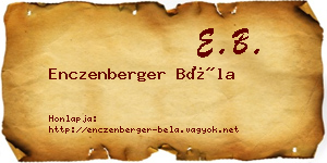 Enczenberger Béla névjegykártya